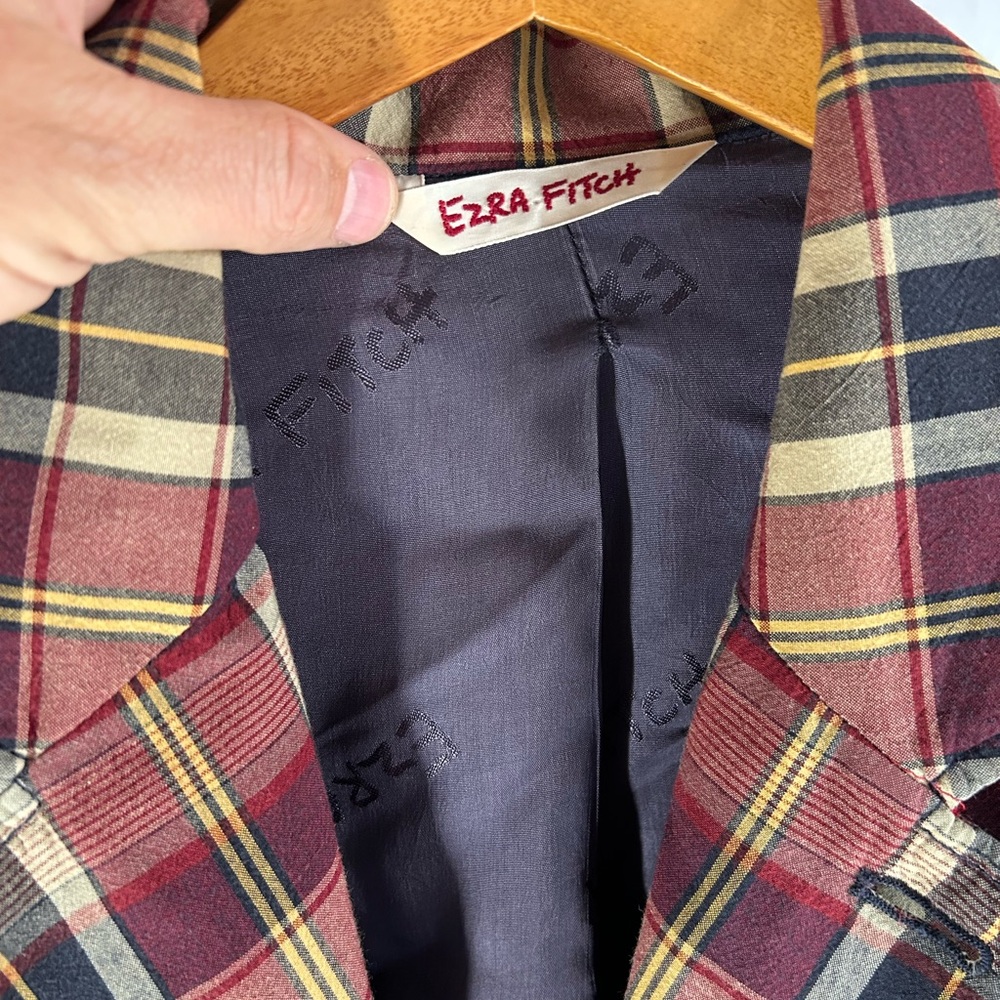 Ezra Fitch Plaid Sport Coat in Red, Yellow, and Black - Picture 2 of 10